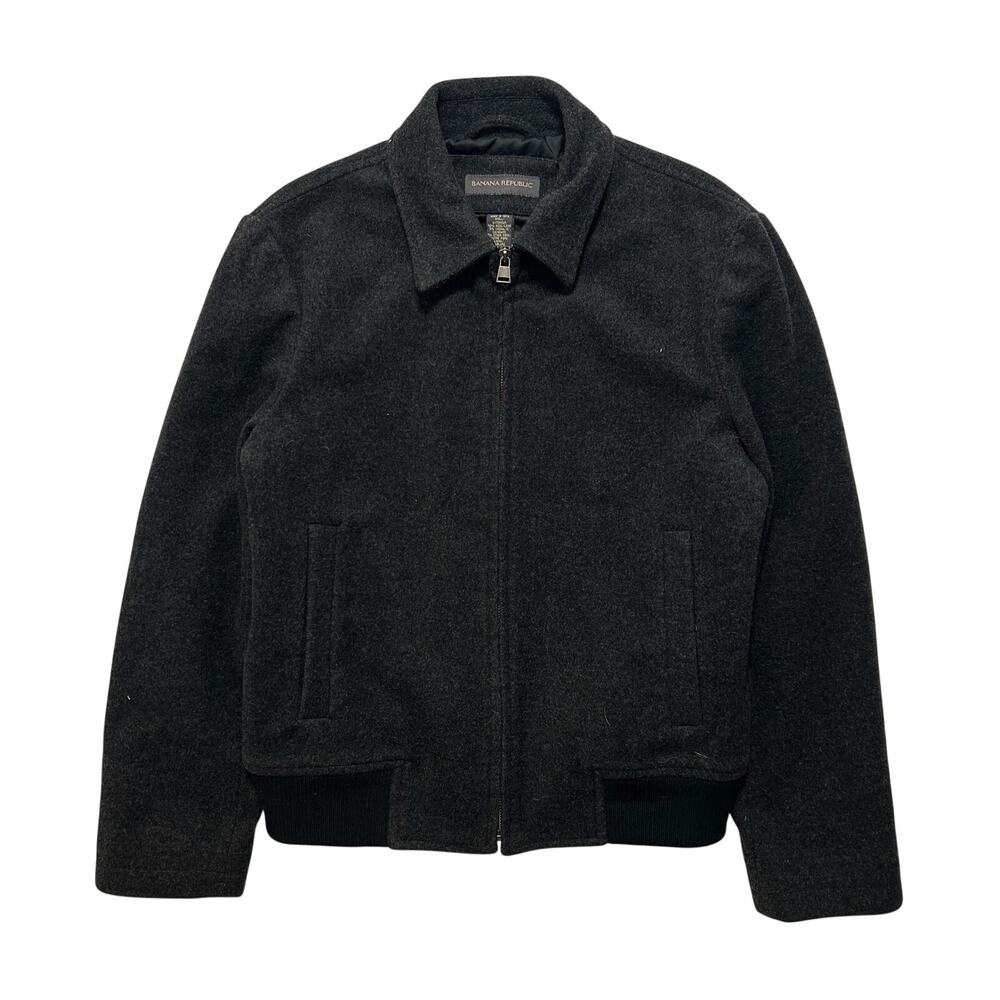 Banana Republic Wool Cashmere Blend Lined Zip Up Jacket Black Size S
